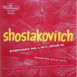 Howard Mitchell / National Symphony Orchestra Shostakovich: Symphony No. 1 In F, Op. 10, The Golden Age (Ballet Suite) Vinyl LP USED
