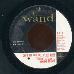 Chuck Jackson / Maxine Brown Can't Let You Out Of My Sight Vinyl 7" USED