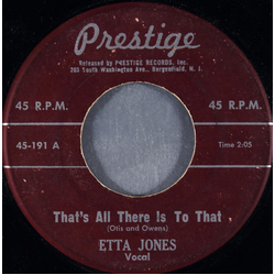 Etta Jones That's All There Is To That / Canadian Sunset Vinyl 7" USED