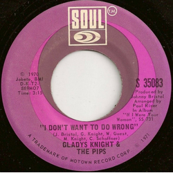 Gladys Knight And The Pips I Don't Want To Do Wrong Vinyl 7" USED