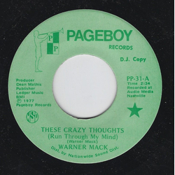 Warner Mack These Crazy Thoughts (Run Through My Mind) Vinyl 7" USED