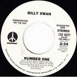 Billy Swan Number One Vinyl 7" USED