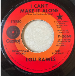 Lou Rawls I Can't Make It Alone Vinyl 7" USED