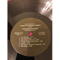 The Columbus Boychoir I Never Saw Another Butterfly Vinyl LP USED