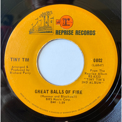 Tiny Tim Great Balls Of Fire / As Time Goes By Vinyl 7" USED