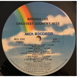 Brenda Lee Greatest Country Hits Vinyl LP USED