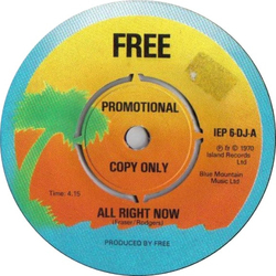 Free All Right Now Vinyl 7" USED