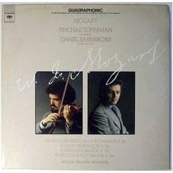 Wolfgang Amadeus Mozart / Pinchas Zukerman / Daniel Barenboim / English Chamber Orchestra Violin Concerto No. 2 In D Major, K. 211 / Adagio In E Major