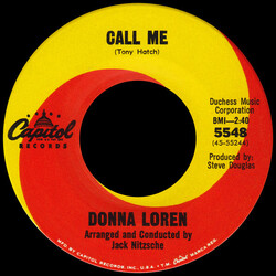 Donna Loren Call Me USED VINYL 7INCH 45 RPM SINGLE