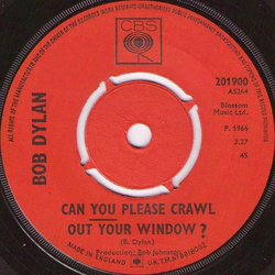 Bob Dylan Can You Please Crawl Out Your Window? Vinyl 7" USED