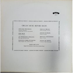 Marie-Claire Alain Organ Music Before Bach Vinyl LP USED