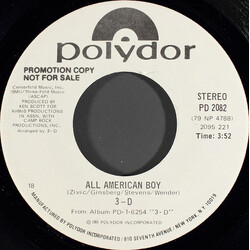 3-D (4) All American Boy USED VINYL 7INCH 45 RPM PROMO