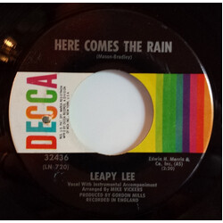 Leapy Lee Here Comes The Rain USED VINYL 7INCH SINGLE 45 RPM