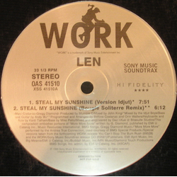 Len Steal My Sunshine (Remixes) Vinyl 12" USED