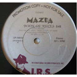 Richard Mazda Book Of Rules USED VINYL 12INCH PROMO 33 S RPM