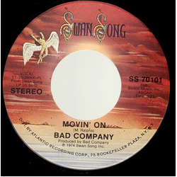 Bad Company (3) Movin' On Vinyl 7" USED