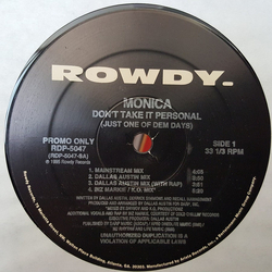 Monica Don't Take It Personal (Just One Of Dem Days) Vinyl 12" USED