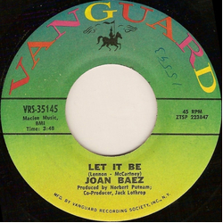 Joan Baez Let It Be Vinyl 7" USED