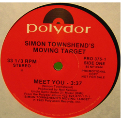 Simon Townshend's Moving Target Meet You Vinyl 12" USED