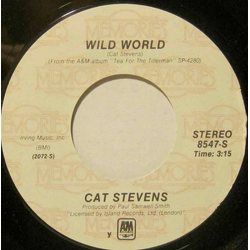 Cat Stevens Wild World / Moonshadow Vinyl 7" USED
