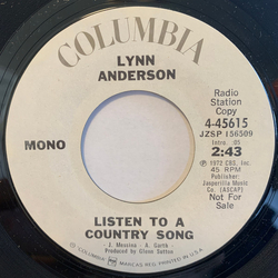 Lynn Anderson Listen To A Country Song Vinyl 7" USED