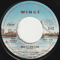Paul McCartney & Wings With A Little Luck Vinyl 7" USED