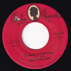 The Charlie Daniels Band The Middle Of A Heartache / Skip It Vinyl 7" USED