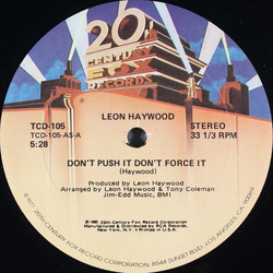 Leon Haywood Don't Push It Don't Force It Vinyl 12" USED