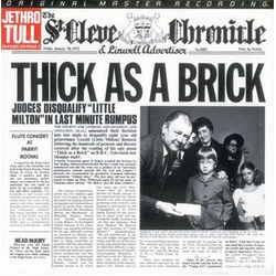 Jethro Tull Thick As A Brick Vinyl LP USED