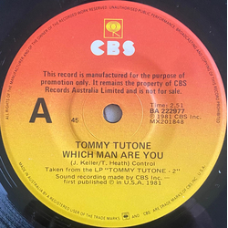 Tommy Tutone Which Man Are You Vinyl 7" USED