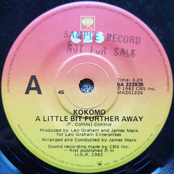 Kokomo A Little Bit Further Away Vinyl 7" USED