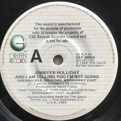 Jennifer Holliday And I Am Telling You I'm Not Going Vinyl 7" USED