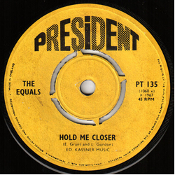 The Equals Hold Me Closer /  Baby, Come Back Vinyl 7" USED