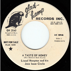 Lionel Hampton And His Jazz Inner Circle A Taste Of Honey Vinyl 7" USED