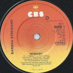 Barbra Streisand Memory VINYL 7" USED