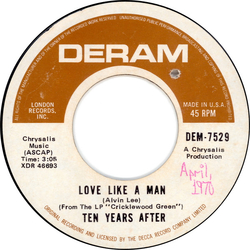 Ten Years After Love Like A Man / If You Should Love Me Vinyl 7" USED