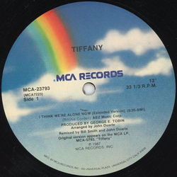 Tiffany I Think We're Alone Now Vinyl 12" USED