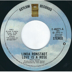 Linda Ronstadt Love Is A Rose / Silver Blue USED VINYL 7INCH 45 RPM