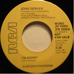 John Denver I'm Sorry USED VINYL 7INCH 45 RPM PROMO STEREO MONO