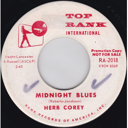 Herb Corey Midnight Blues / This Could Be The Night Vinyl 7" USED