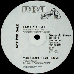 Family Affair (9) You Can't Fight Love / Lovey Love VINYL 12" USED