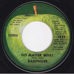 Badfinger No Matter What Vinyl 7" USED