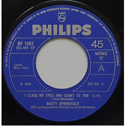 Dusty Springfield I Close My Eyes And Count To Ten Vinyl 7" USED