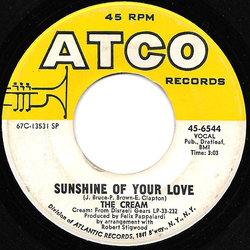 Cream (2) Sunshine Of Your Love Vinyl 7" USED