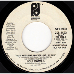 Lou Rawls You'll Never Find Another Love Like Mine Vinyl 7" USED