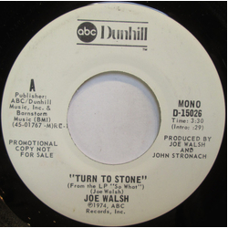 Joe Walsh Turn To Stone Vinyl 7" USED