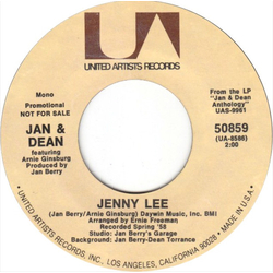 Jan & Dean Jenny Lee Vinyl 7" USED