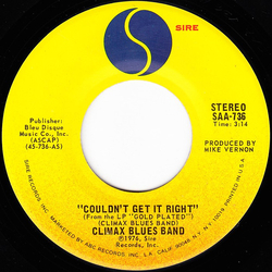 Climax Blues Band Couldn't Get It Right Vinyl 7" USED