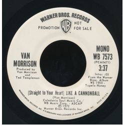 Van Morrison (Straight To Your Heart) Like A Cannonball Vinyl 7" USED