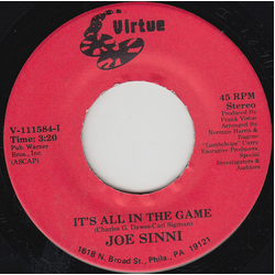 Joe Sinni It's All In The Game Vinyl 7" USED